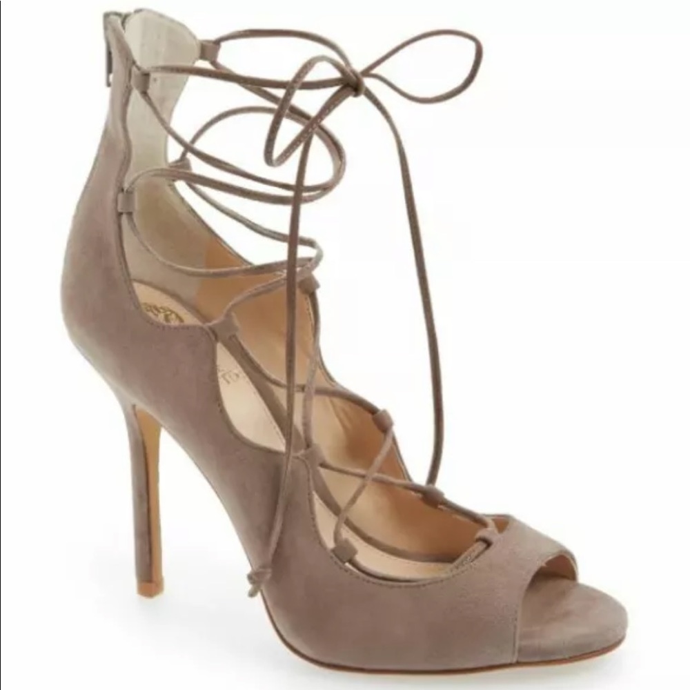 Vince Camuto Women's 'Sandria' Peep Toe Ghillie Sandal Heels Size 7.5